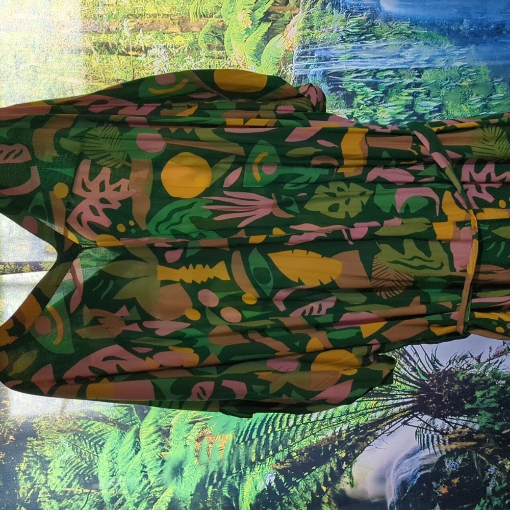 Monkl Jungle Tropical Caftan Vacation Dress New M/L Large - Picture 6 of 6